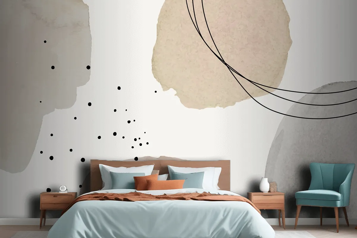 Abstract Background In Brown Watercolor Wallpaper Mural