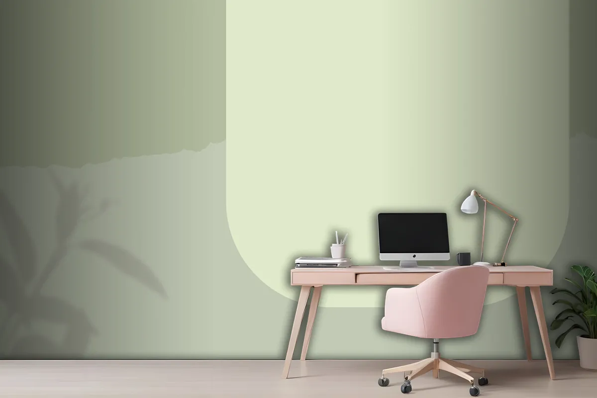 Green Background With Shape Frame Wallpaper Mural