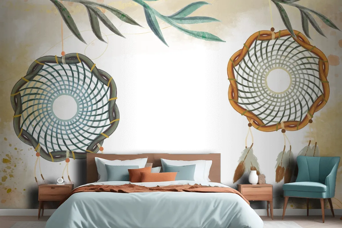 Watercolor Boho Background Wallpaper Mural