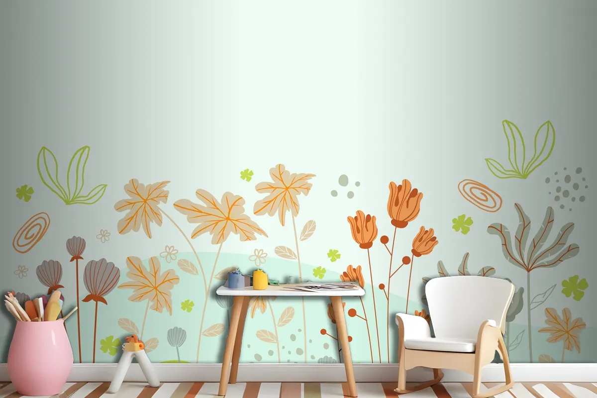 Beauiful And Creative Floral Wallpaper Mural