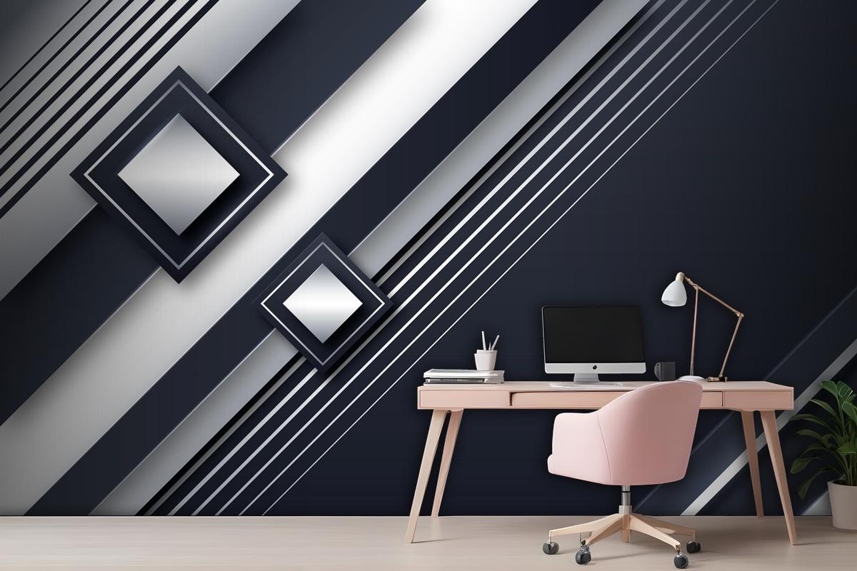 Gradient Silver Background Office Wallpaper Mural