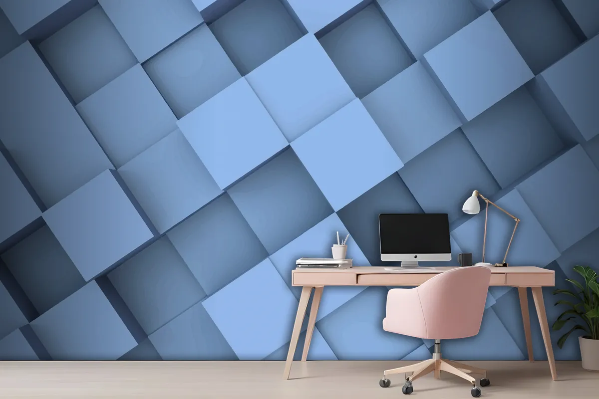 Realistic 3D Geometric Background Wallpaper Mural