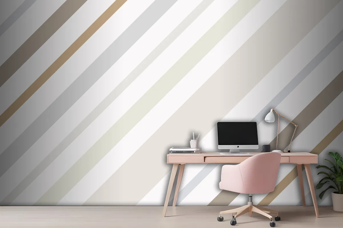 Cream Background Striped Pattern In Beige Aesthetic Design Wallpaper Mural