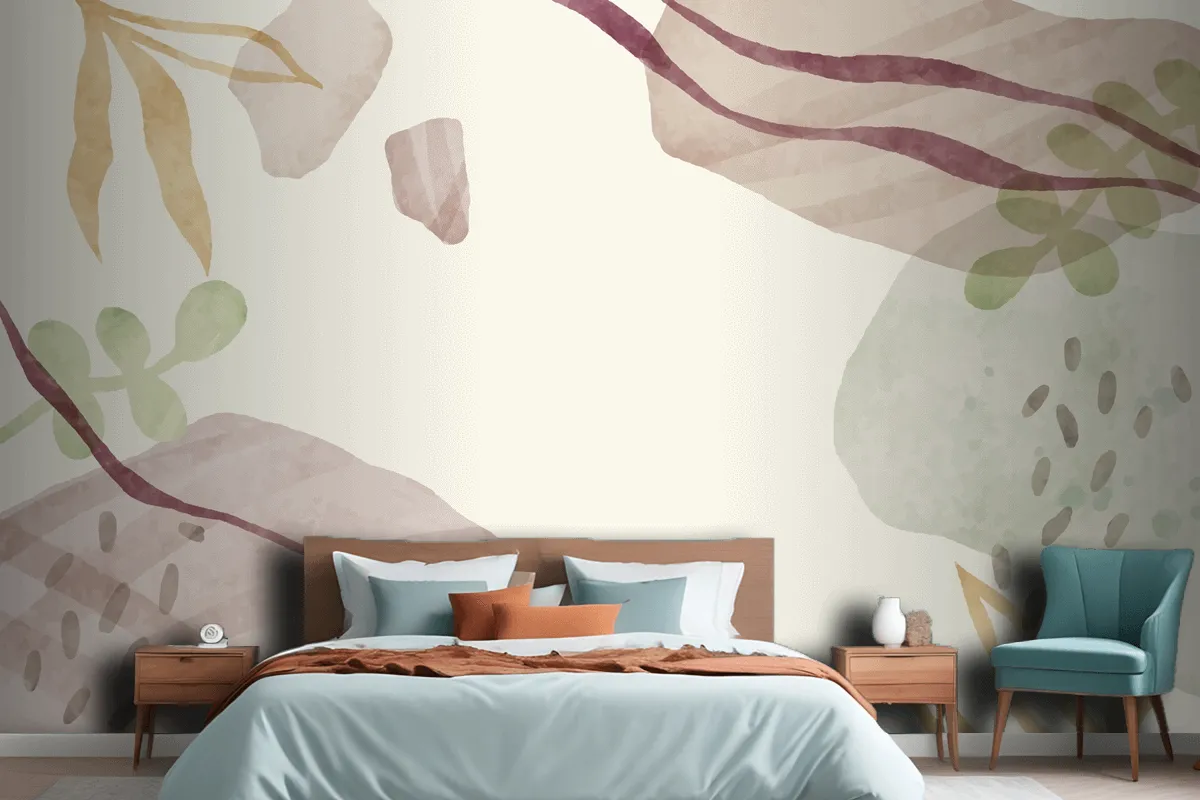 Watercolor Abstract Doodle Background Wallpaper Mural