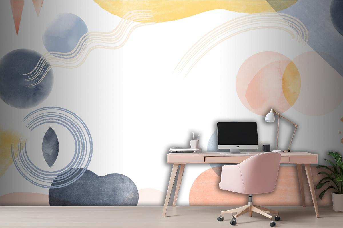 Watercolor Geometric Background Wallpaper Mural