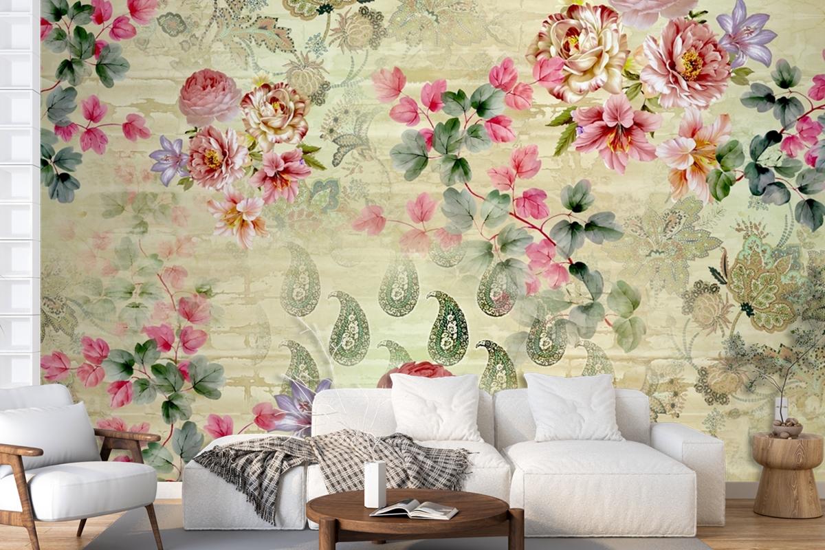 Beautiful Floral Pattern Wallpaper Mural