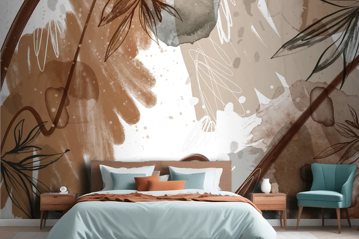 Watercolor Terracotta Background Wallpaper Mural