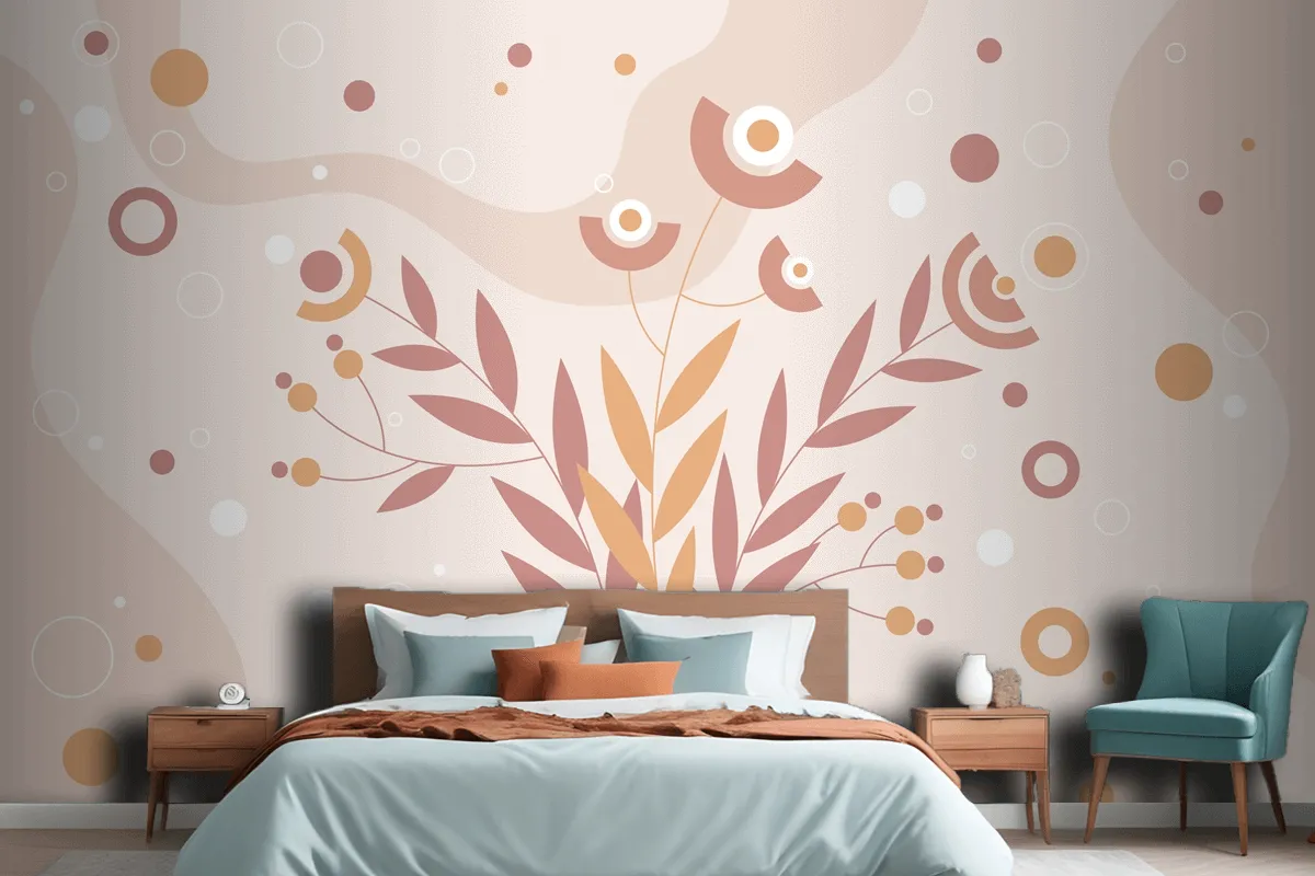 Hand Drawn Terracotta Background Wallpaper Mural