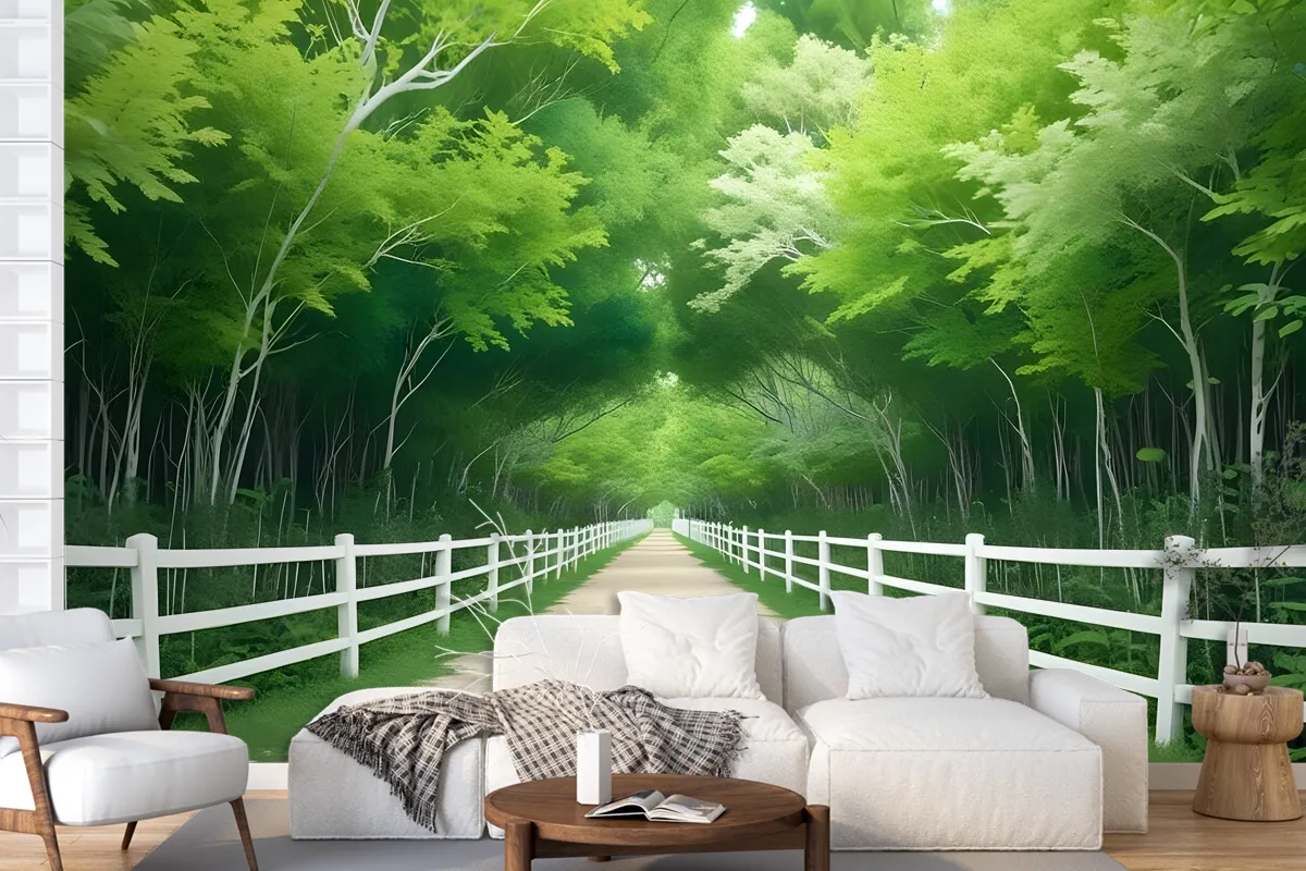 3D Look Photo Forest Landscape Wallpaper Mural