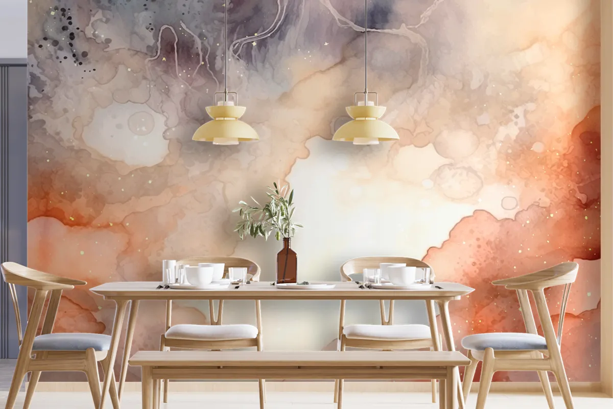 Neutral Watercolor Background Wallpaper Mural