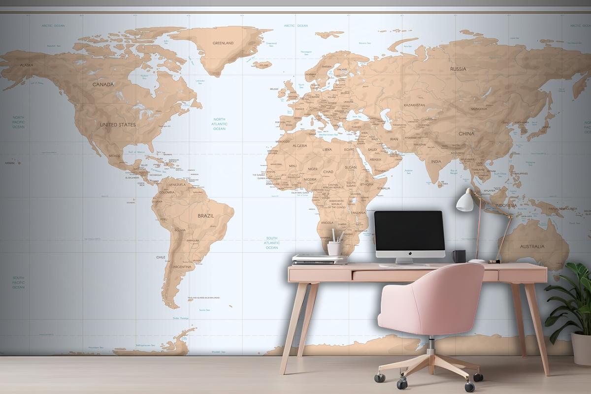 Vintage World Map Wallpaper Mural