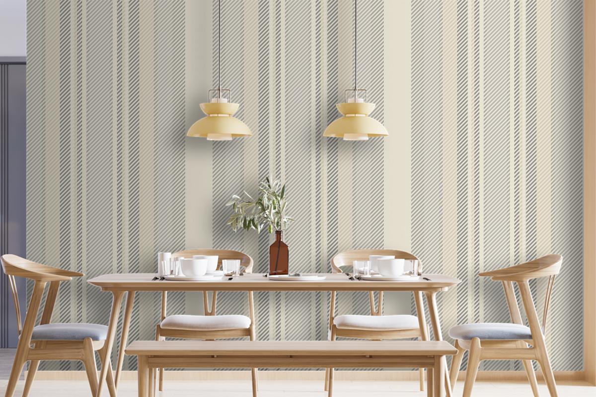 Trendy Striped Vintage Wallpaper Mural