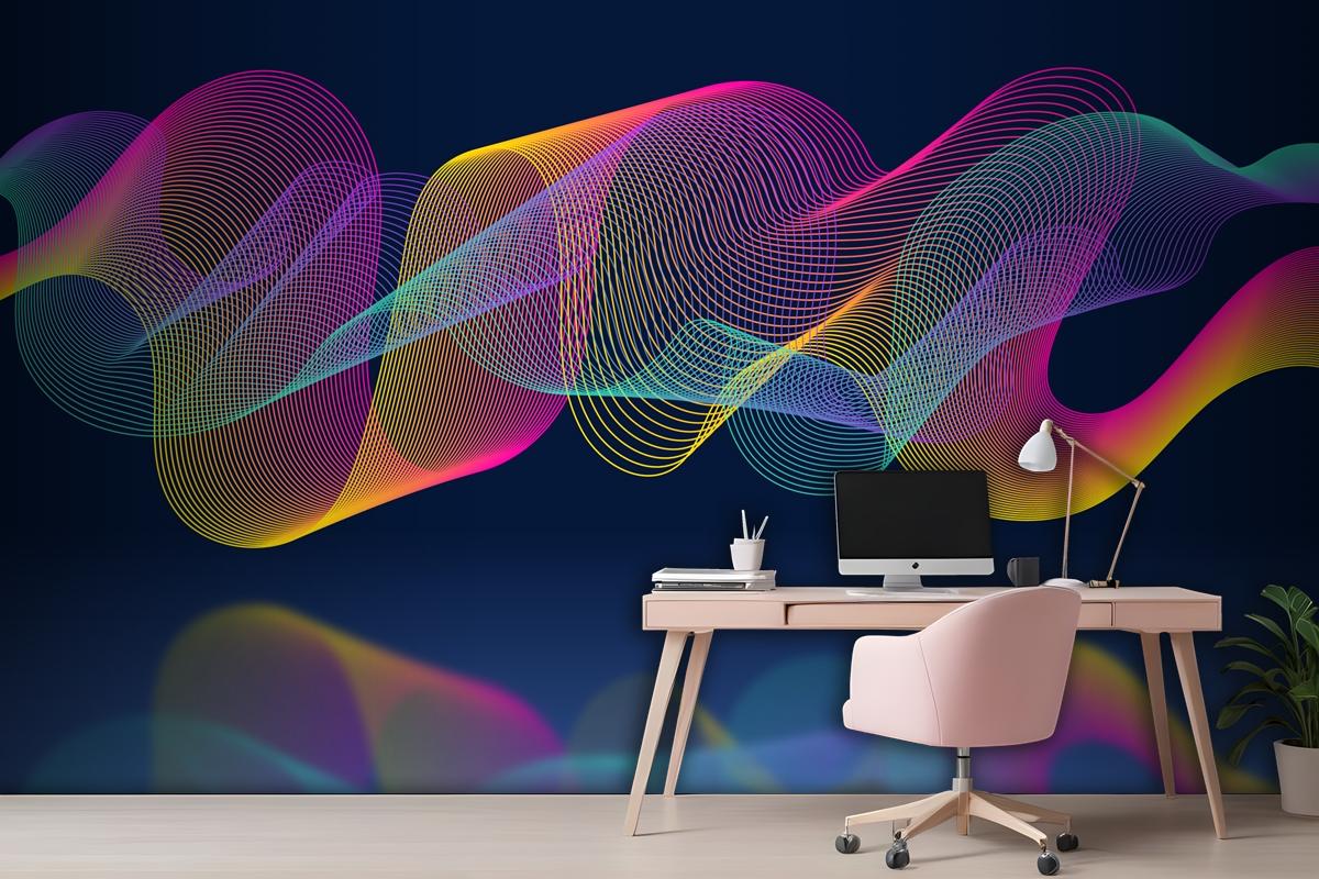 Colorful Equalizer Wave Wallpaper Mural 