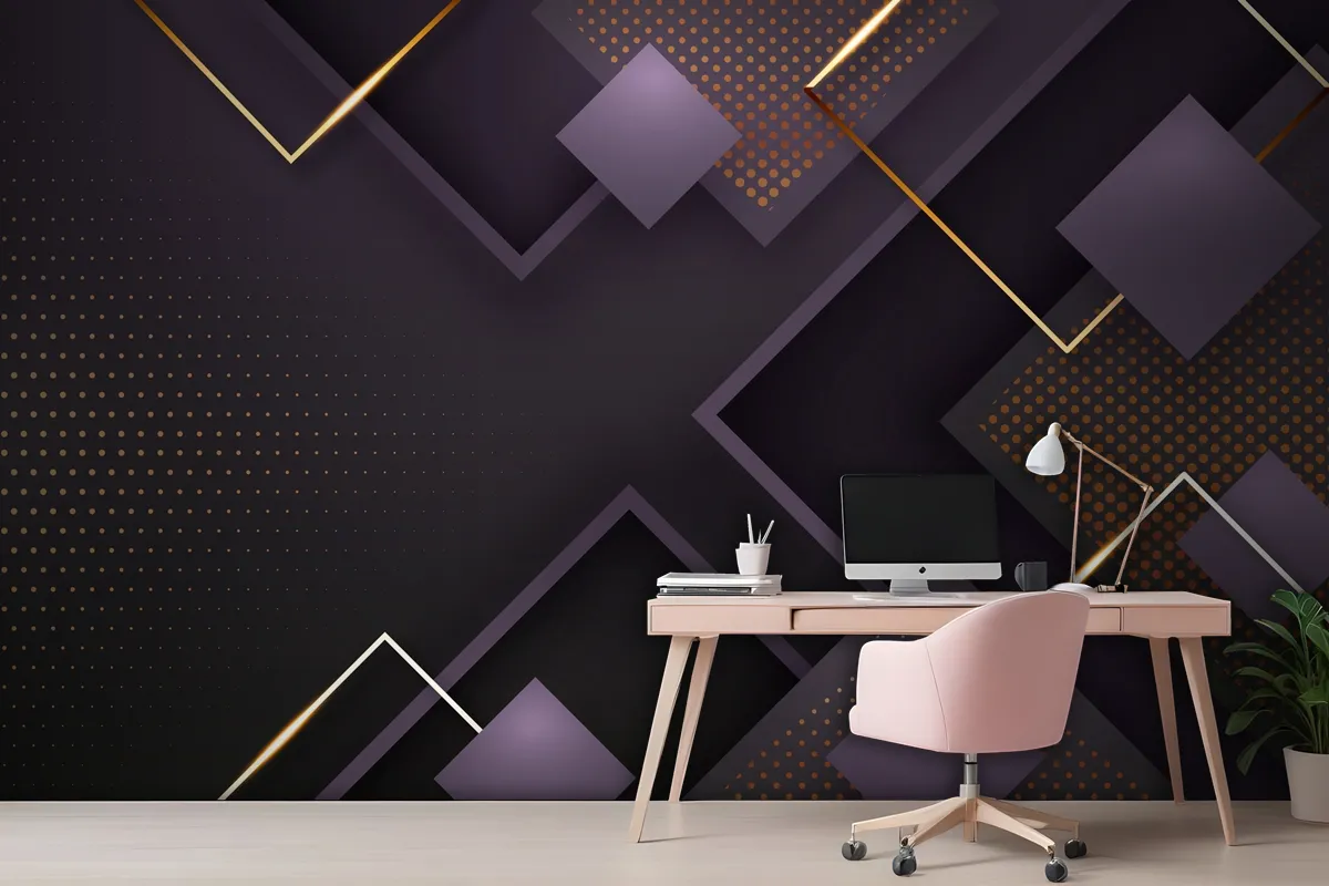 Realistic Elegant Geometric Shapes Background Wallpaper Mural