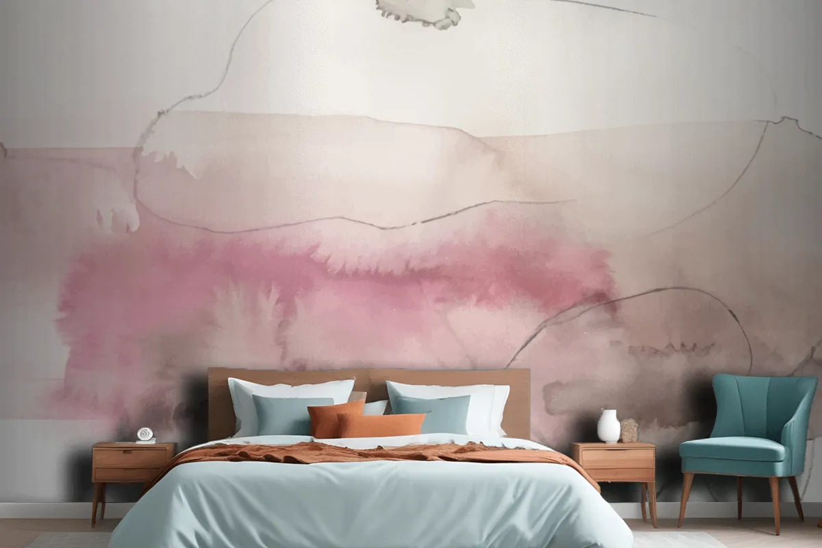 Soft Watercolor Splash Stain Background Wallpaper Mural