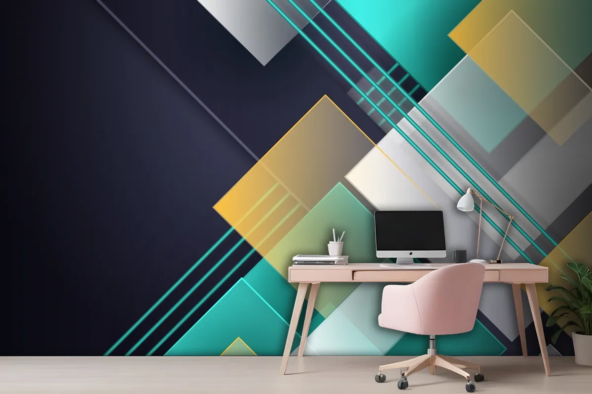 Overlapping Forms Background Wallpaper Mural