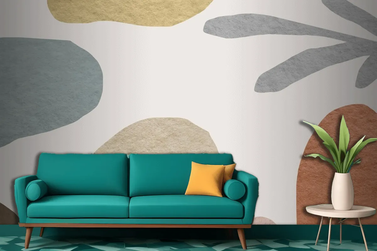 Abstract Pattern Earth Tone Design Living Room Wallpaper Mural