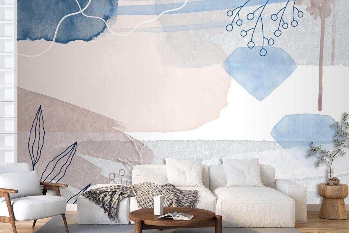 Abstract Watercolor Background Living Room Wallpaper Mural