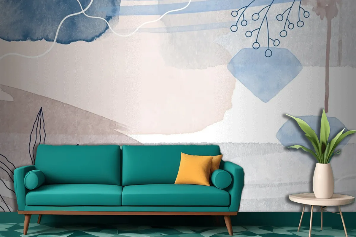 Abstract Watercolor Background Living Room Wallpaper Mural