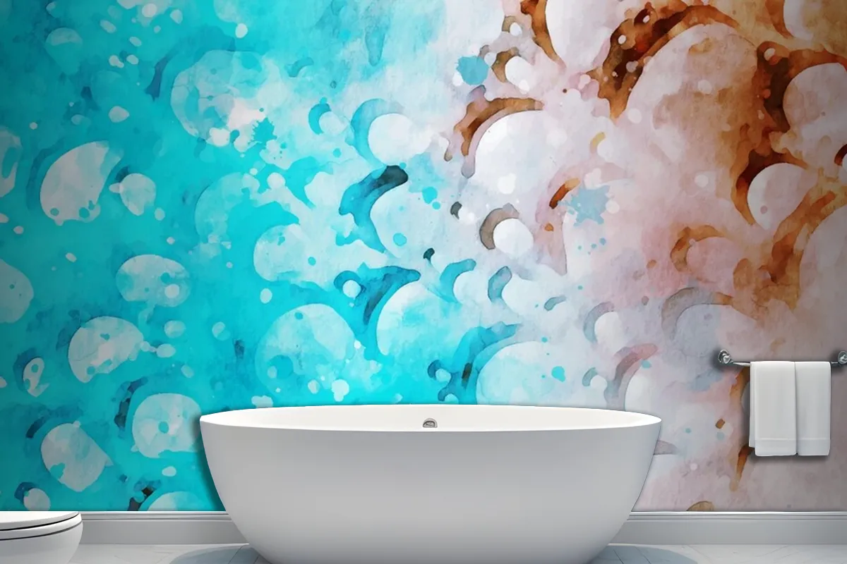 Abstract Watercolor Brush Stroke Artwork Wallpaper Mural