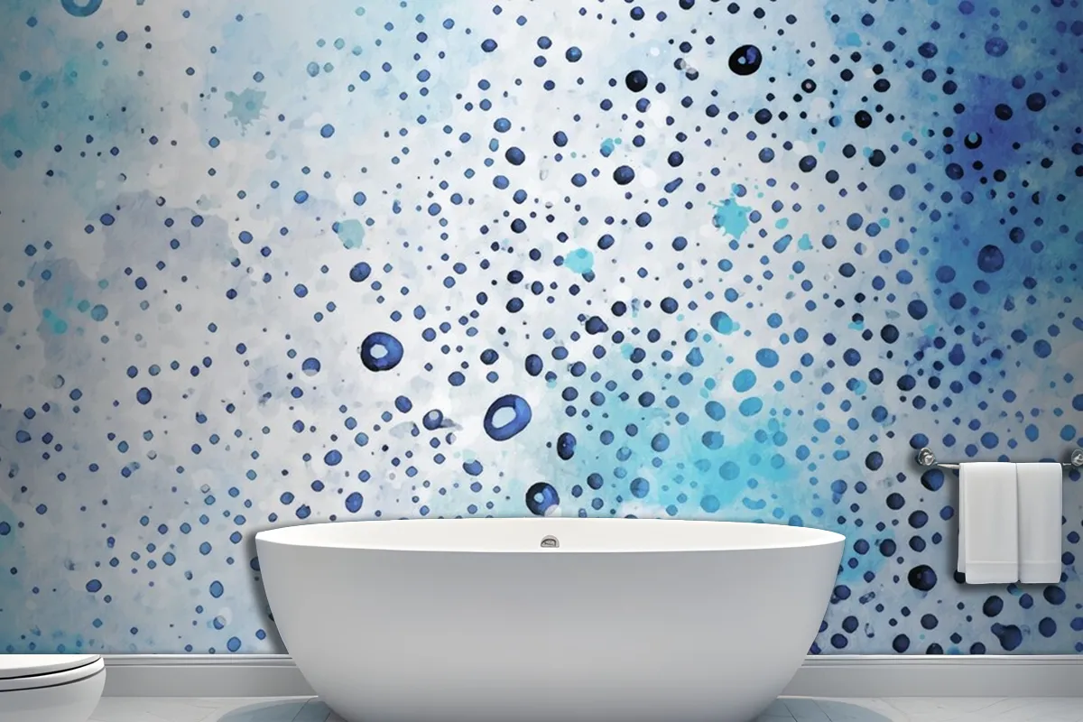 Bubble Dot Watercolor Texture Bathroom Wallpaper Mural