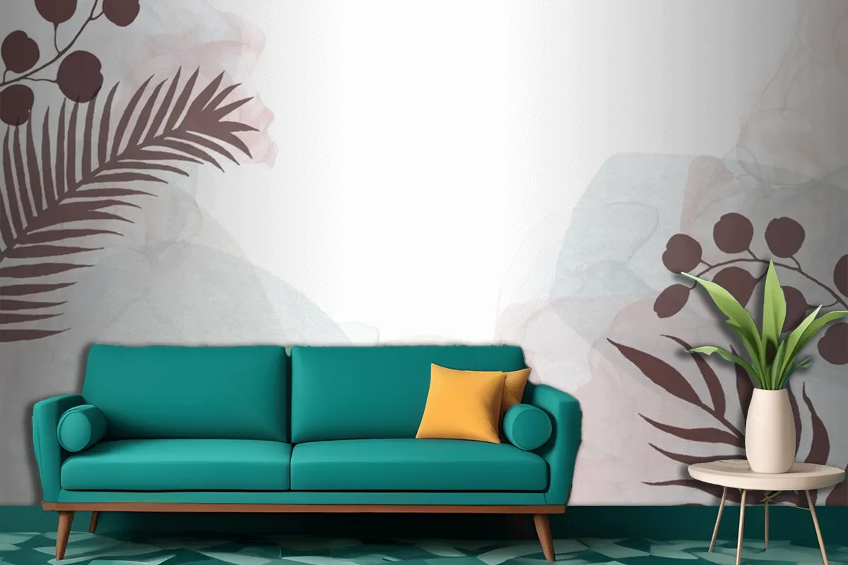 Decorative Watercolour Hand Painted Background With Floral Design Living Room Wallpaper Mural