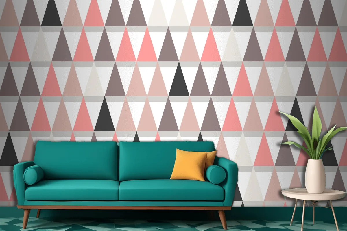 Flat Scandinavian Design Pattern Living Room Wallpaper Mural