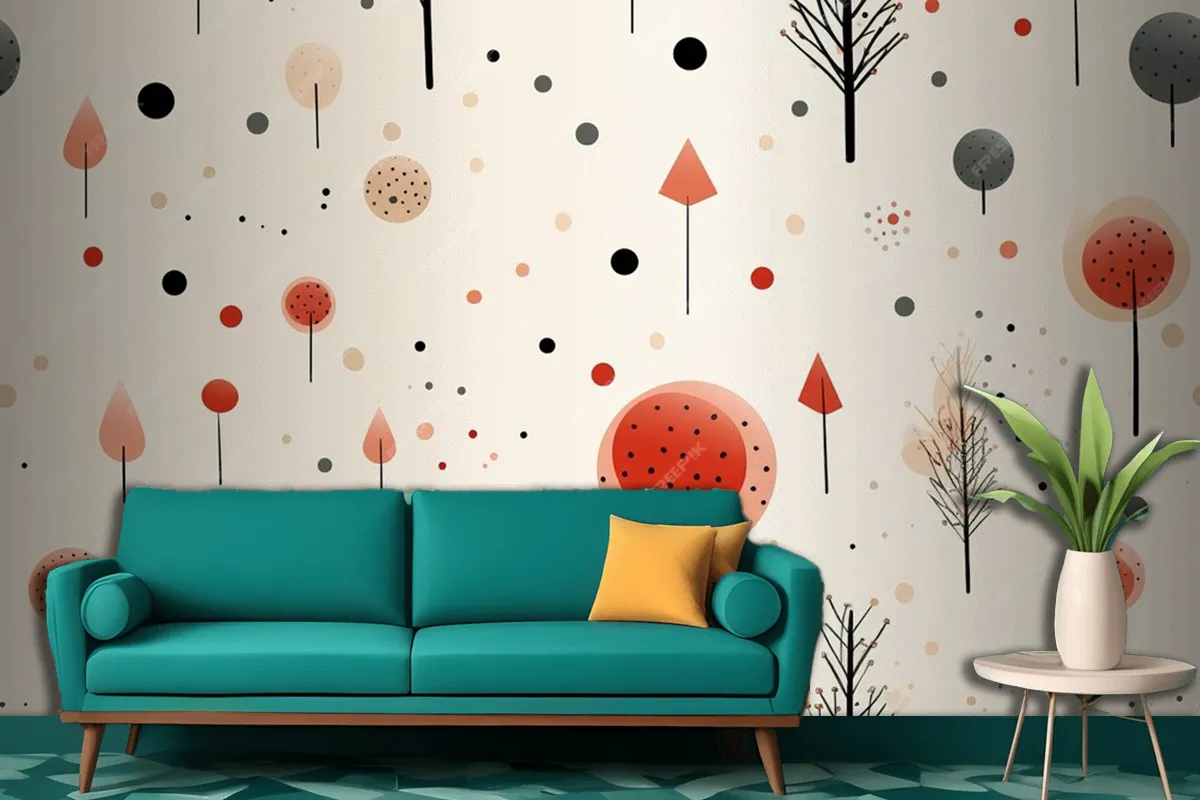 Floral Pattern Design Printing Textile Living Room Wallpaper Mural