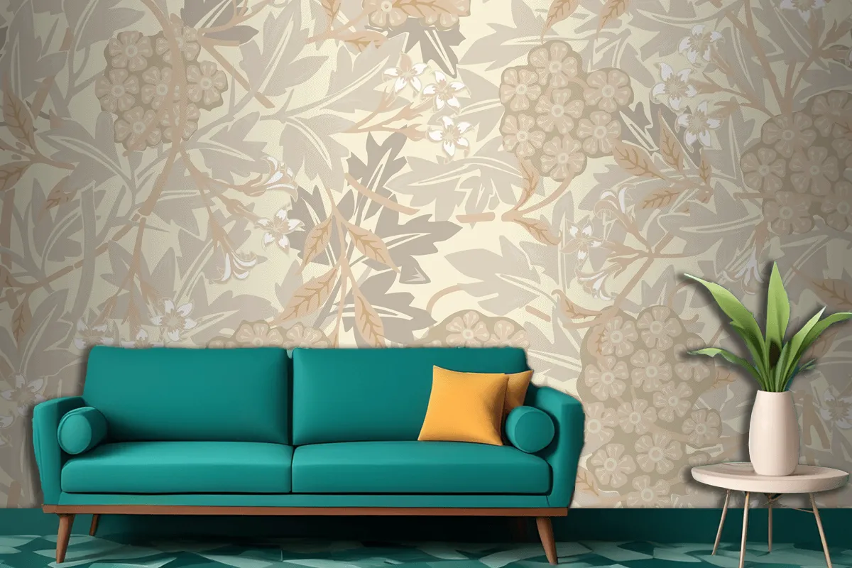 Floral Pattern Design Wallpaper Mural