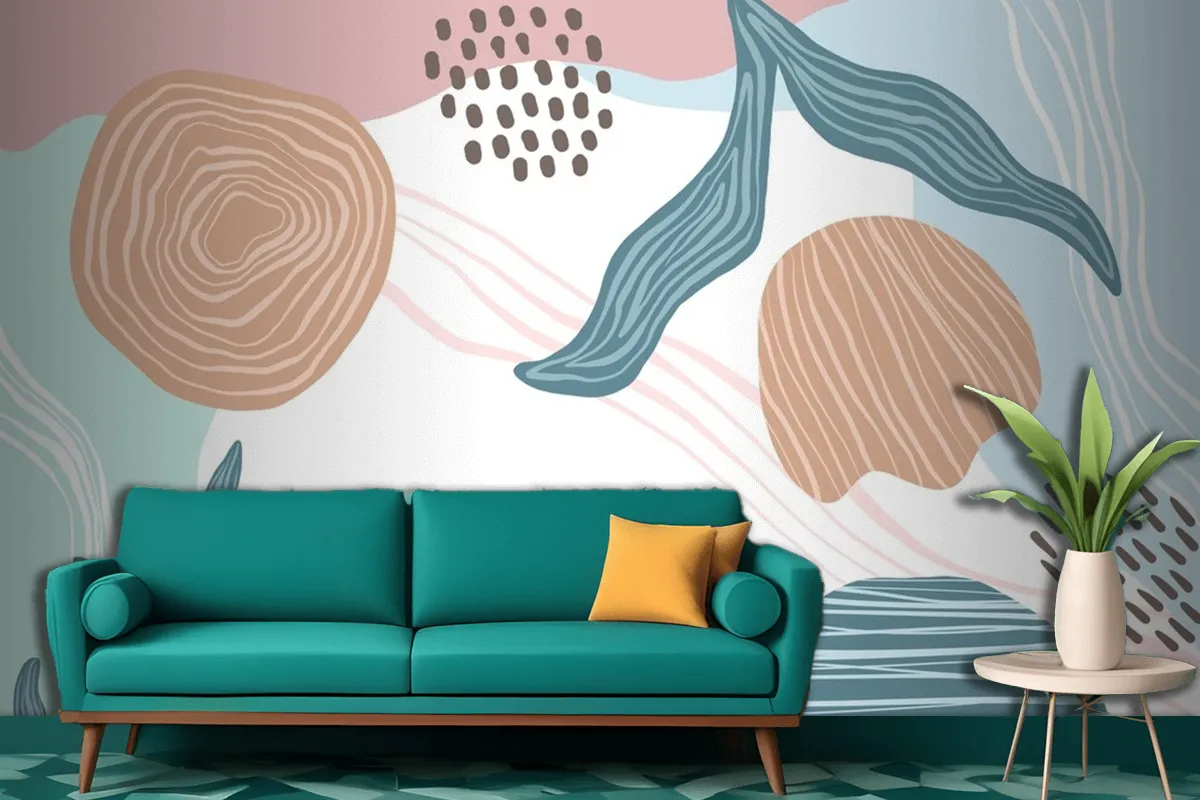 Hand Drawn Abstract Doodle Background Living Room Wallpaper Mural