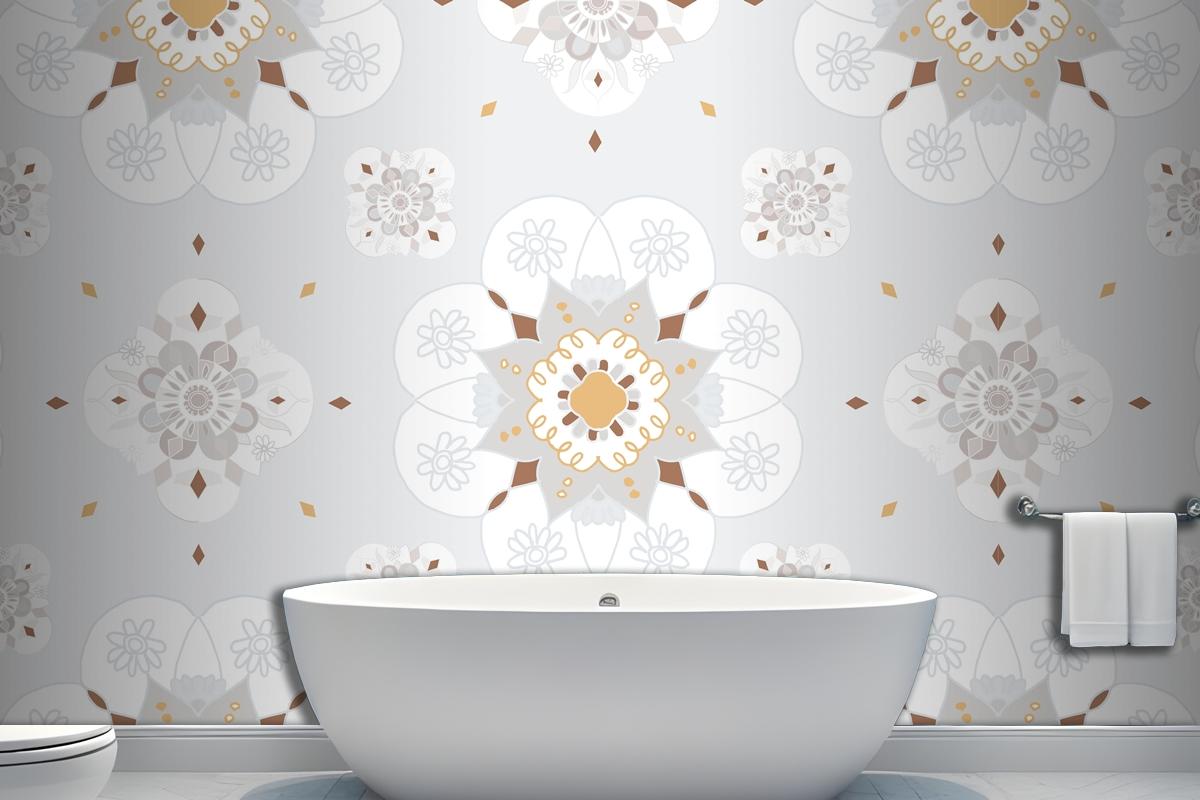 Oriental Mandala Floral Pattern Wallpaper Mural