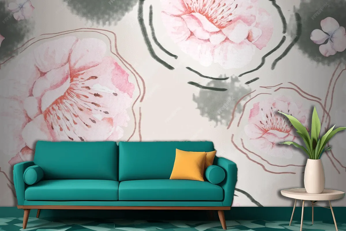 Rose Seamless Pattern With Watercolor For Fabric Living Room Wallpaper Mural