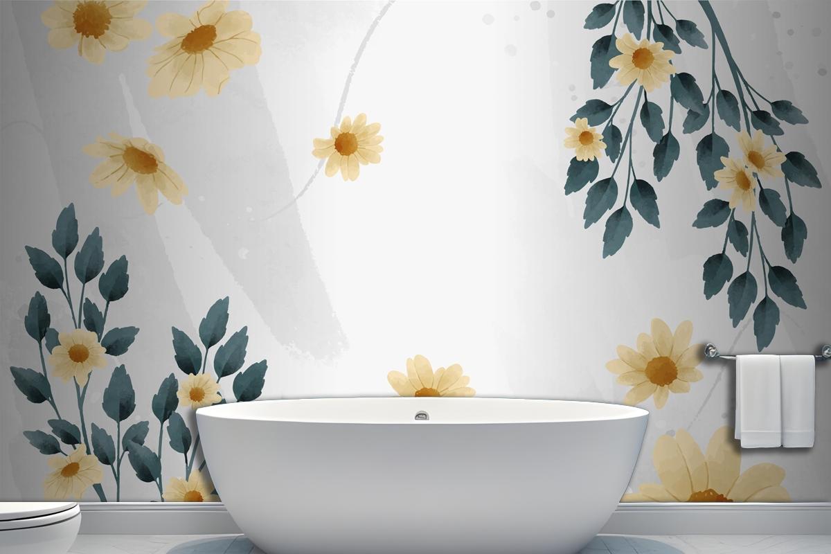 Watercolor Floral Background Design Wallpaper Mural