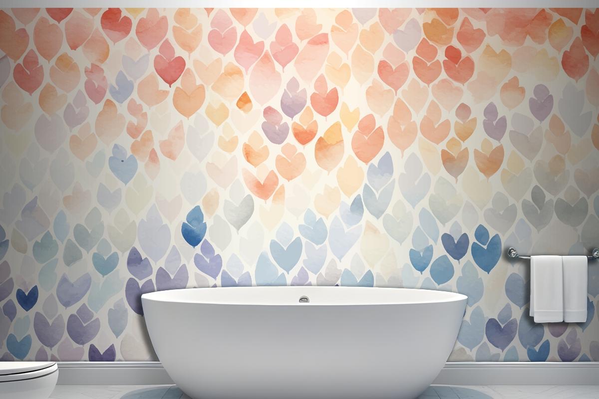 Watercolor Pattern With Flowers Wallpaper Mural