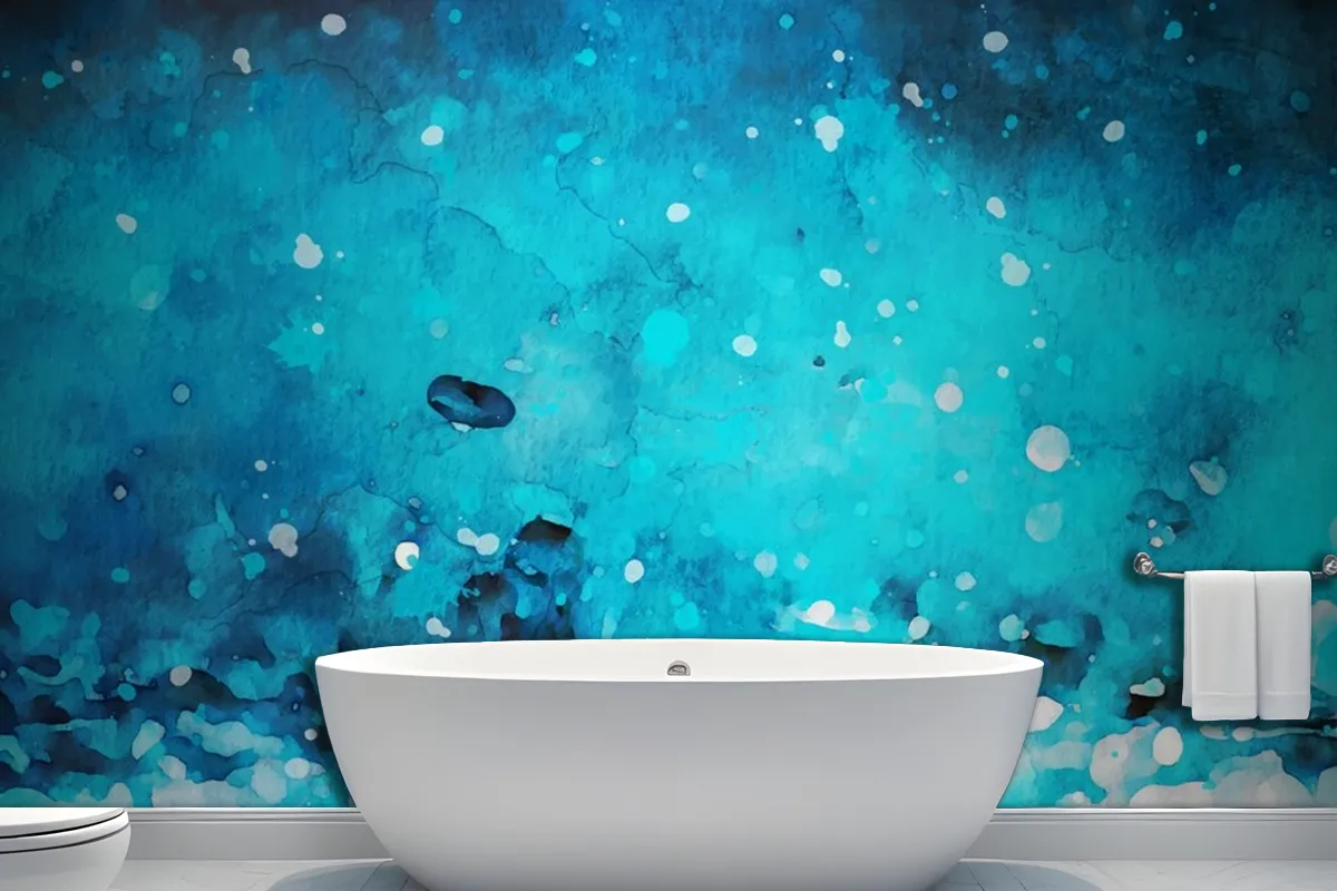 Watercolour Blue Paint Stroke Texture Wallpaper Mural