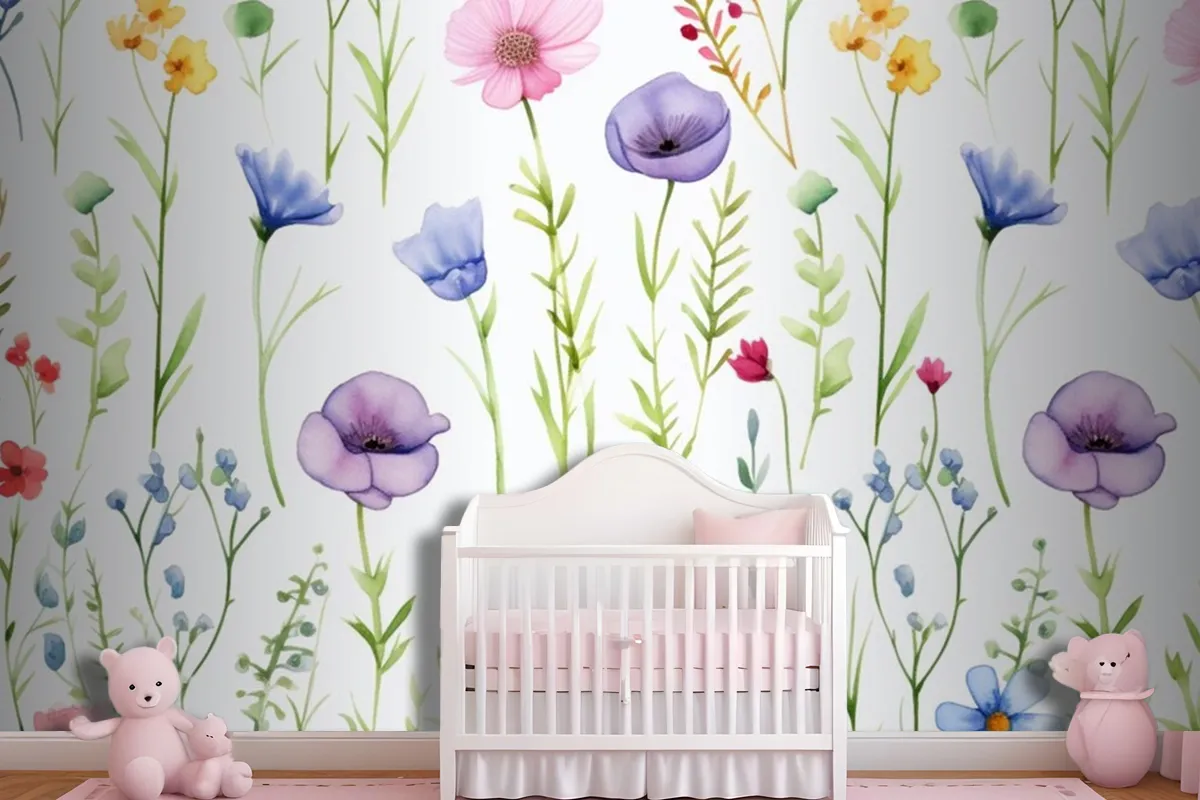 A Floral Wallpaper By Person Wallpaper Mural