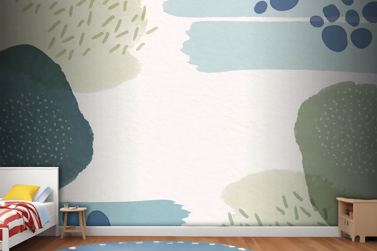 Abstract Background With Watercolor Shapes And Empty Space Wallpaper Mural