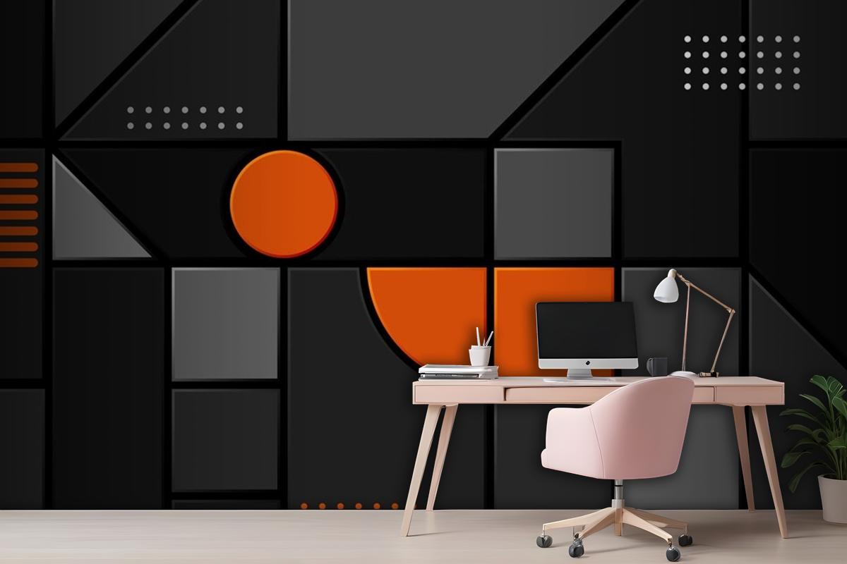 Abstract Dark Cubes Futuristic Design Wallpaper Mural 