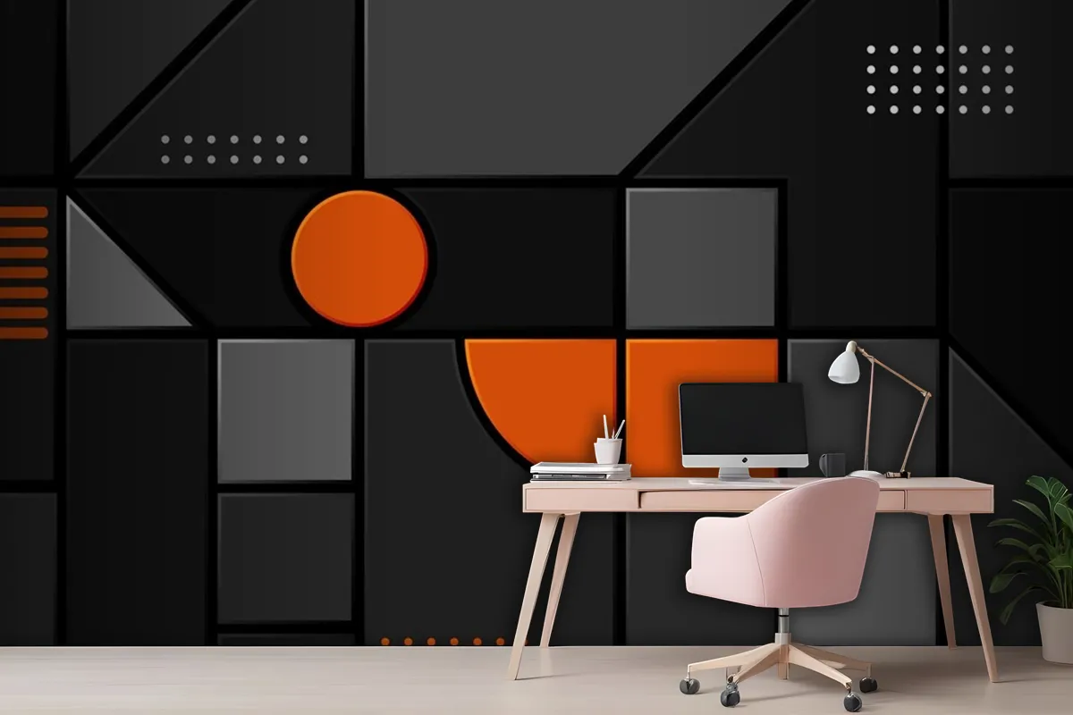 Abstract Dark Cubes Futuristic Design Wallpaper Mural 