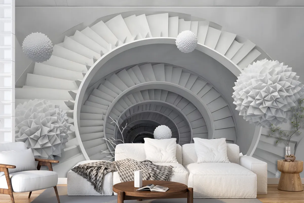 Abstract Fractal With Staircase Wallpaper Mural