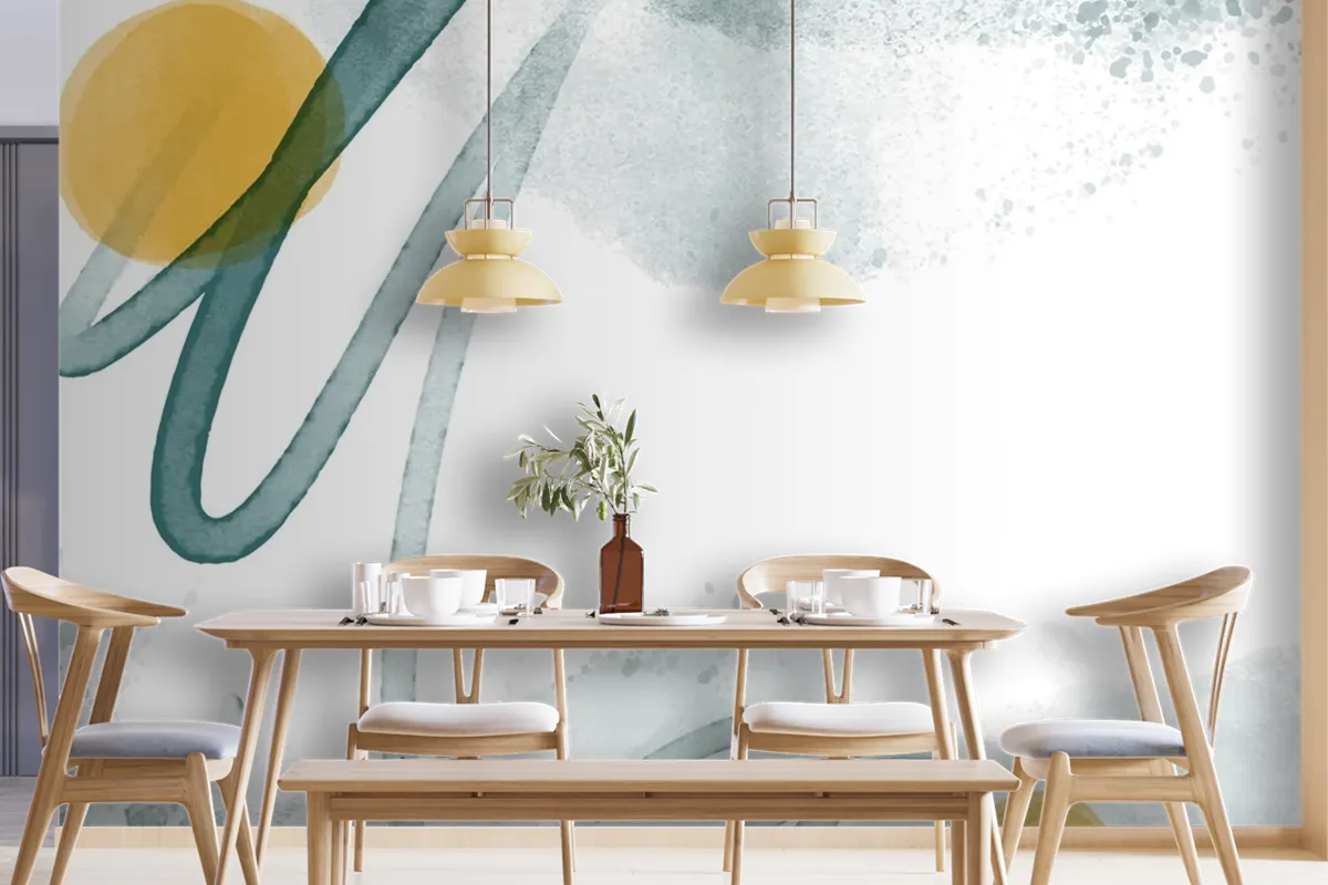 Abstract Watercolor Background Dining Room Wallpaper Mural