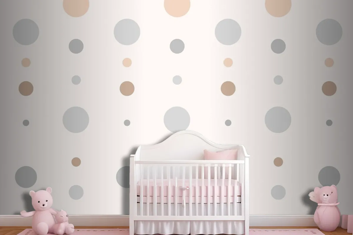 Aesthetic Polka Dot Pattern In Cream Wallpaper Mural