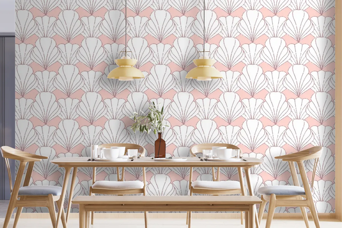 Art Deco Rose Gold Seamless Pattern Wallpaper Mural