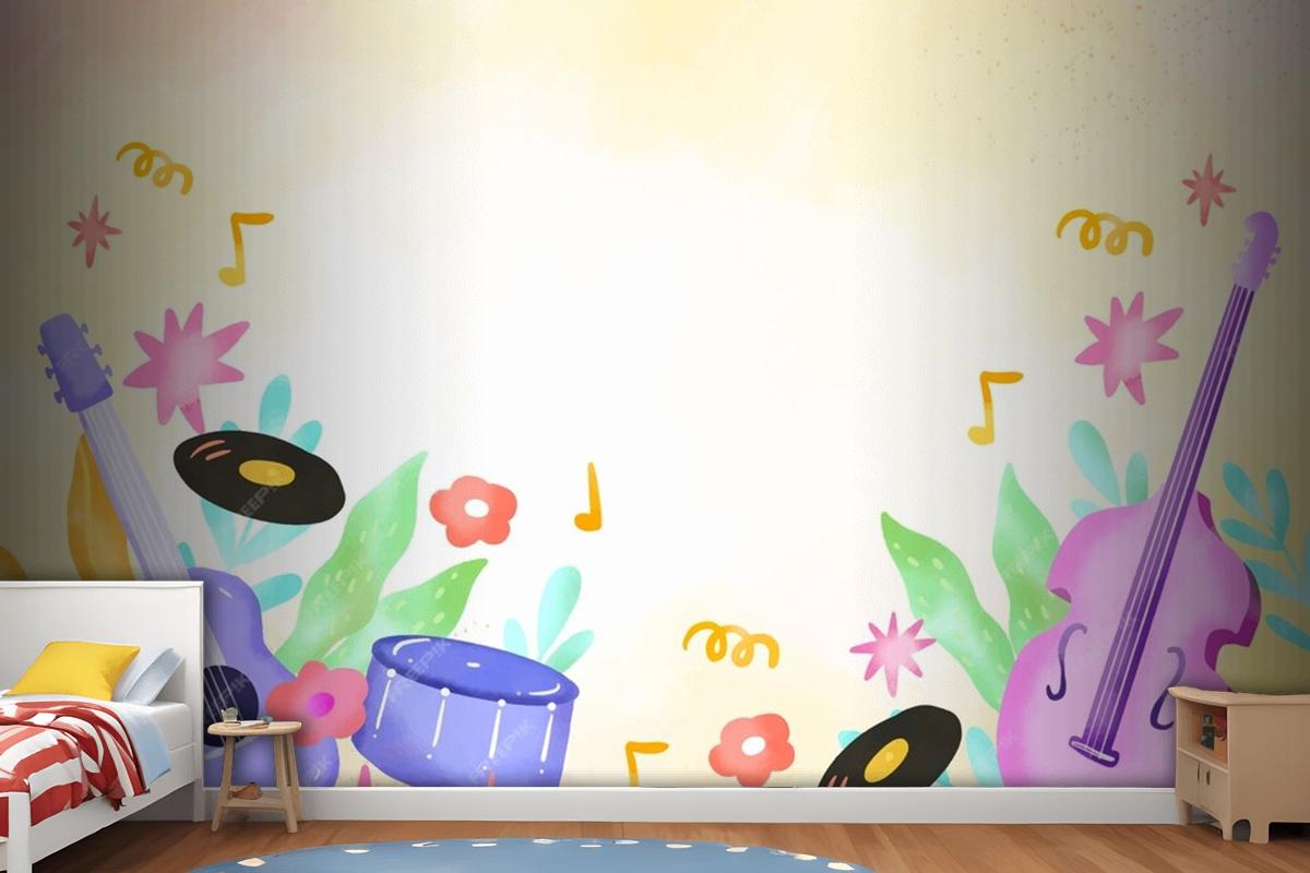 Background For World Music Day Celebration Wallpaper Mural