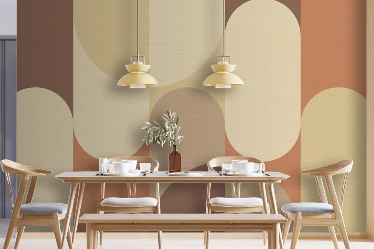 Bauhaus Background Brown Earth Tone Wallpaper Mural