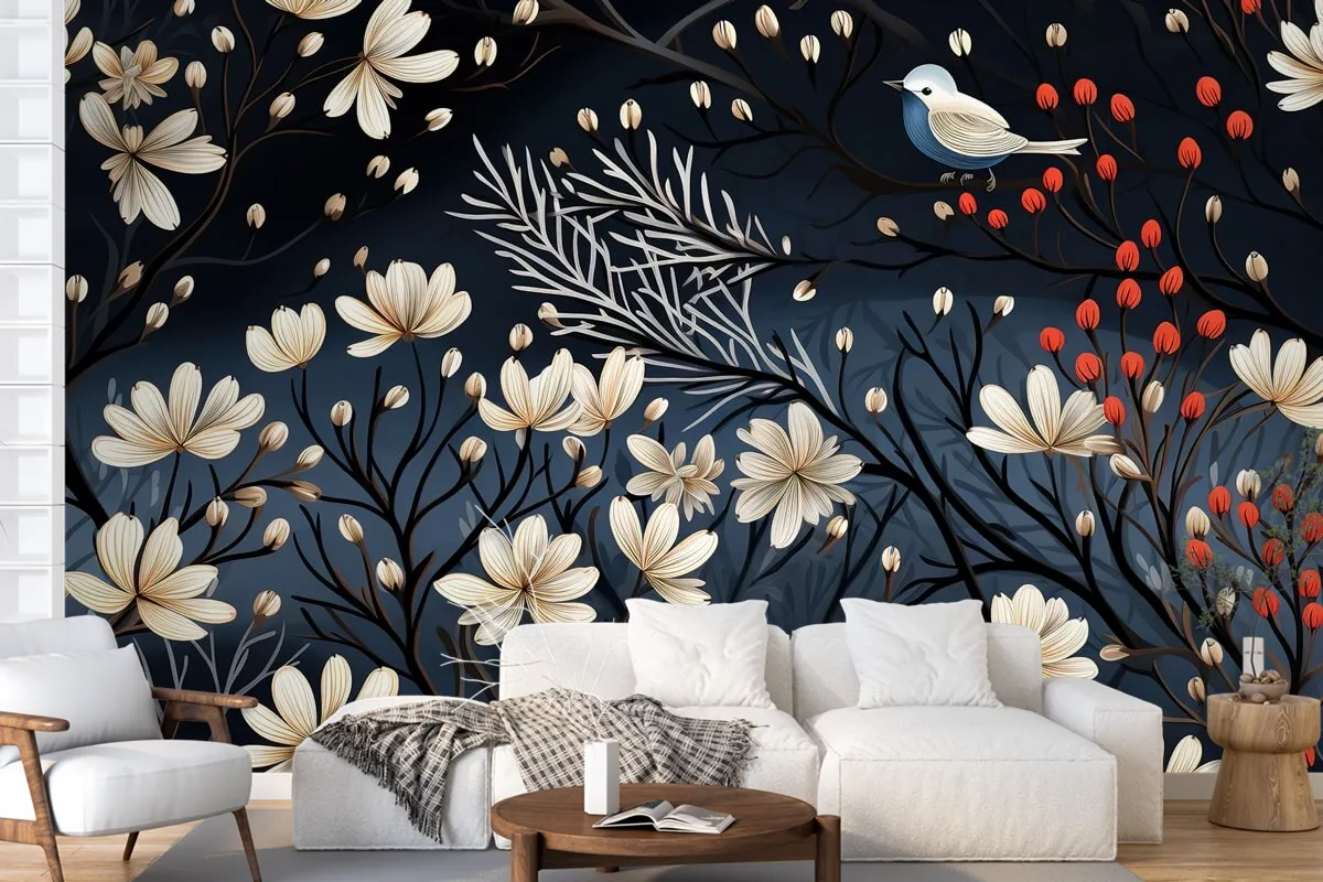 Beauty And Cute Christmas Seamless Pattern Wallpaper Mural