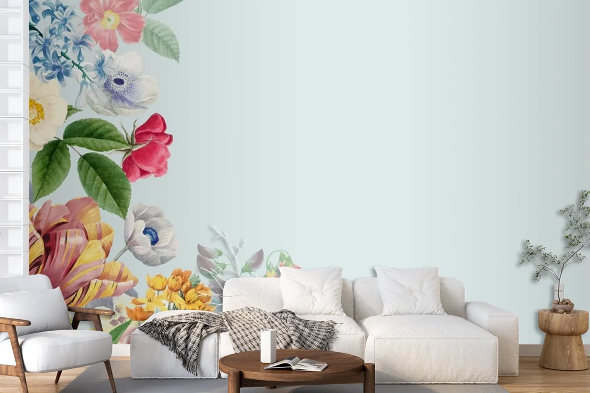 Blank Floral Copy Space Wallpaper Mural