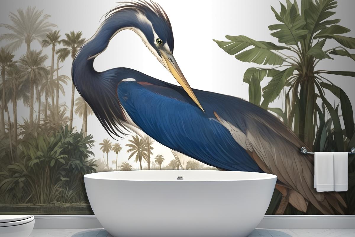 Blue Heron Wallpaper Mural