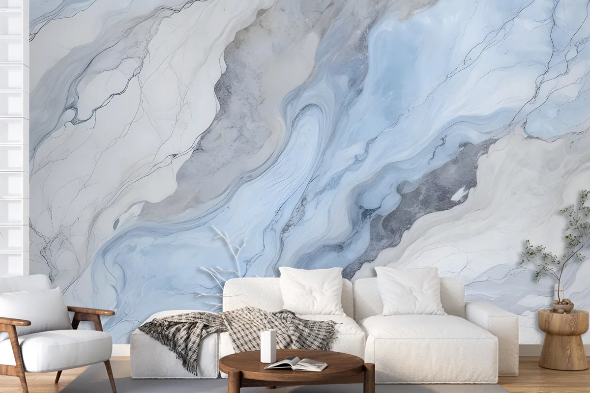 Blue Marble Art Wallpaper Mural