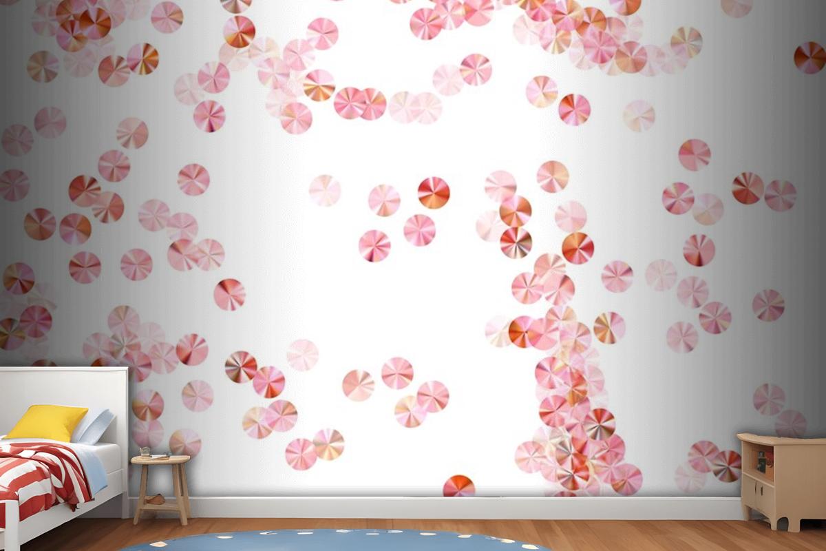 Blush Pink Beads Confetti Scatter Vector Composition Rhythmic Wallpaper Mural